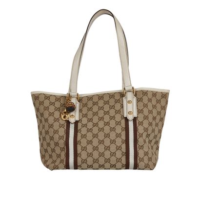 Sherry Line GG Shoulder Bag, &pound;295, Handbags, Beige, Canvas, Front view